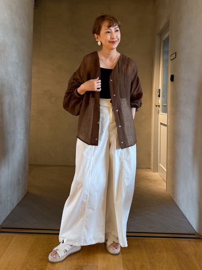 夏の羽織迷子、卒業ブラウス/茶の深み